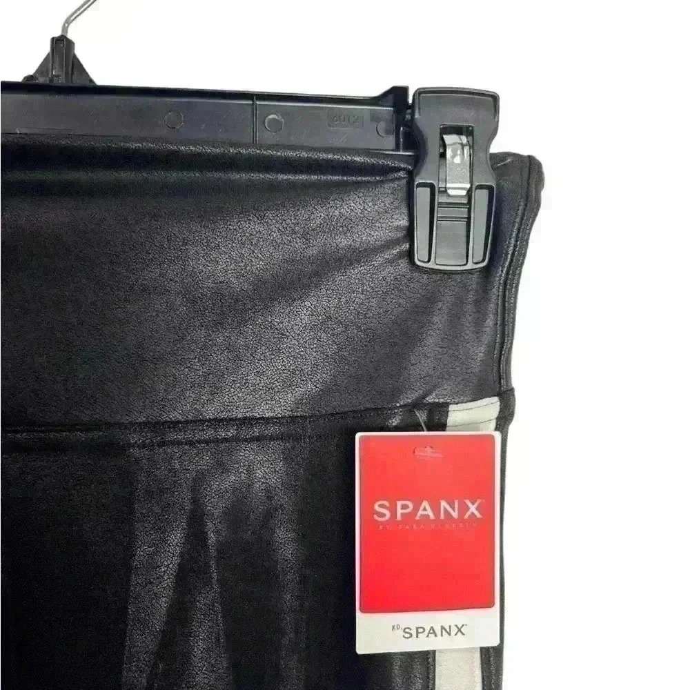 Spanx Faux Leather Side Stripe Leggings Size Small - Picture 6 of 12